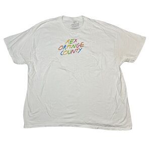Rex Orange County Rainbow Handwriting Graphic Tee T-Shirt White Adult XXL